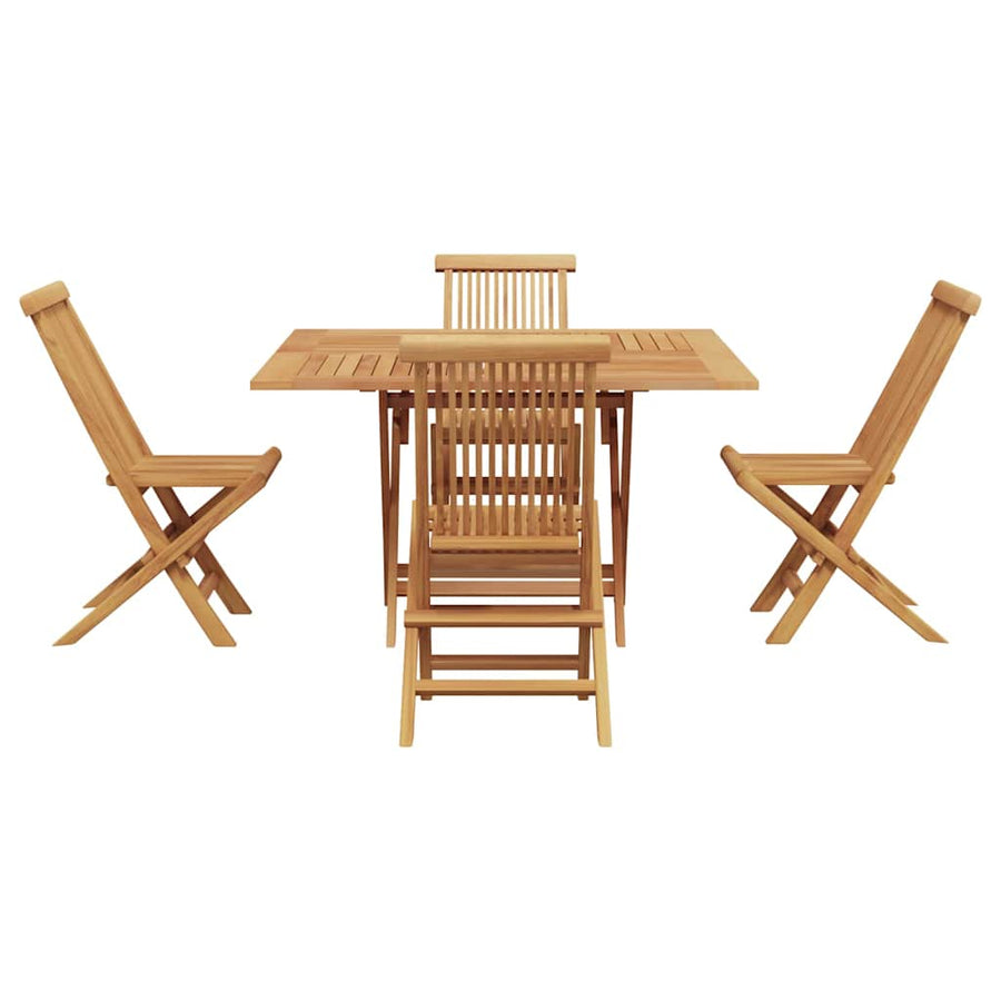Tuin eettafelset 5 pcs Bruin Massief Teakhout