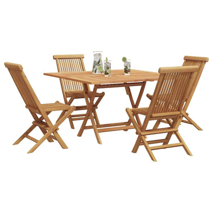 Tuin eettafelset 5 pcs Bruin Massief Teakhout