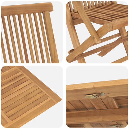 Tuin eettafelset 5 pcs Bruin Massief Teakhout