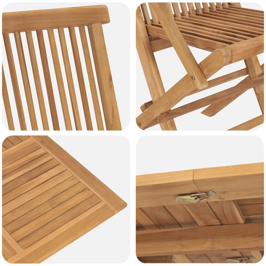 Tuin eettafelset 5 pcs Bruin Massief Teakhout