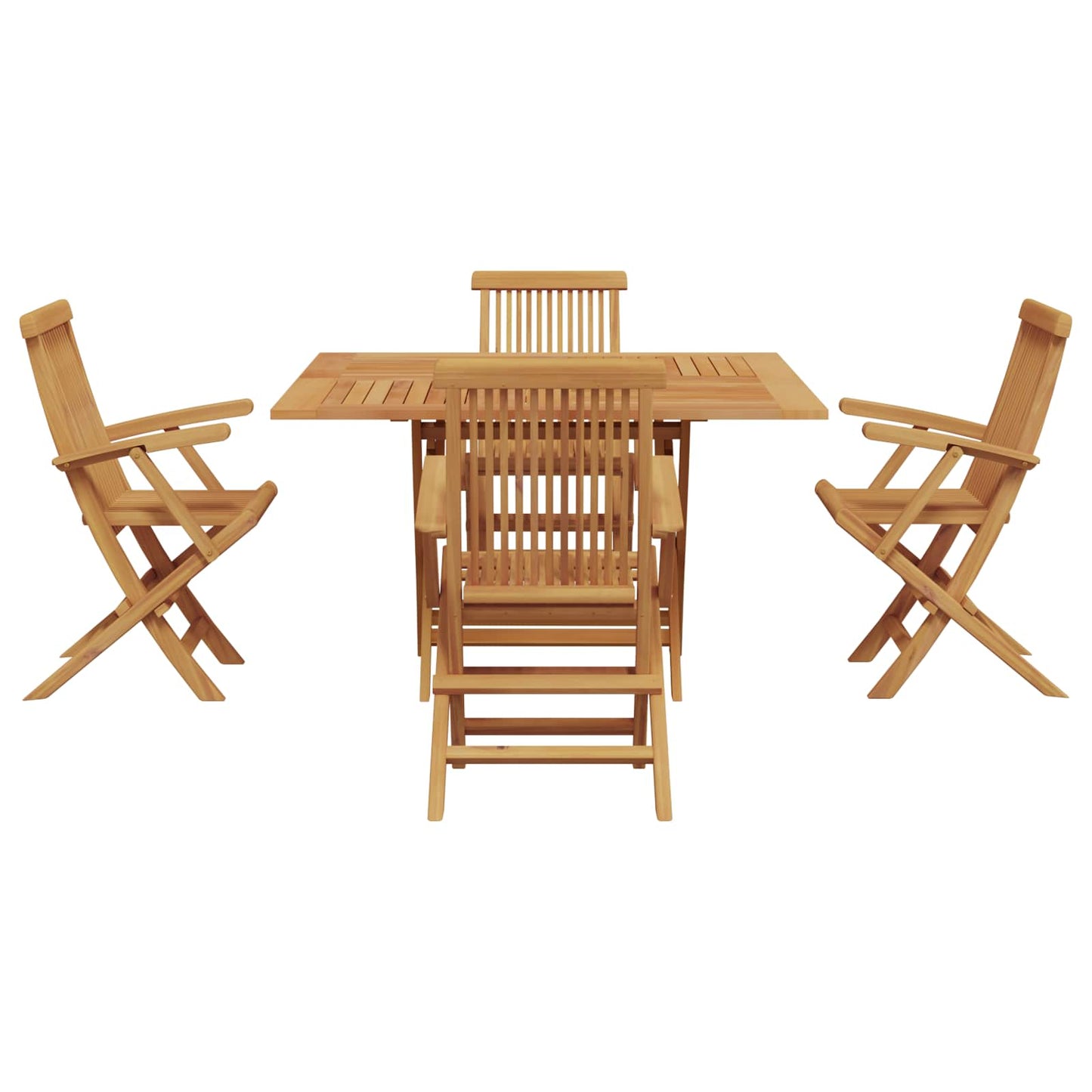 Tuin eettafelset 5 pcs Bruin Massief Teakhout