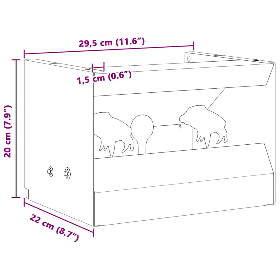 Kogel Trap Box Zwart 29 x 22 x 20 cm Staal