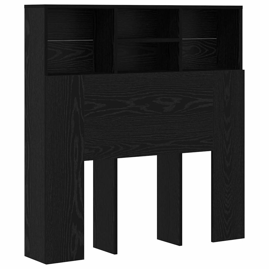 Hoofdeinde kas Zwart eiken 100 x 19 x 103.5 cm Bewerkt hout
