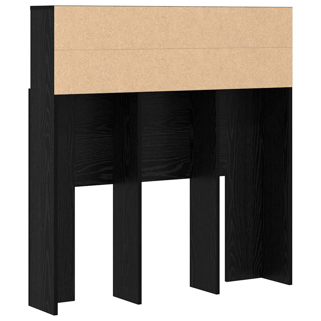Hoofdeinde kas Zwart eiken 100 x 19 x 103.5 cm Bewerkt hout