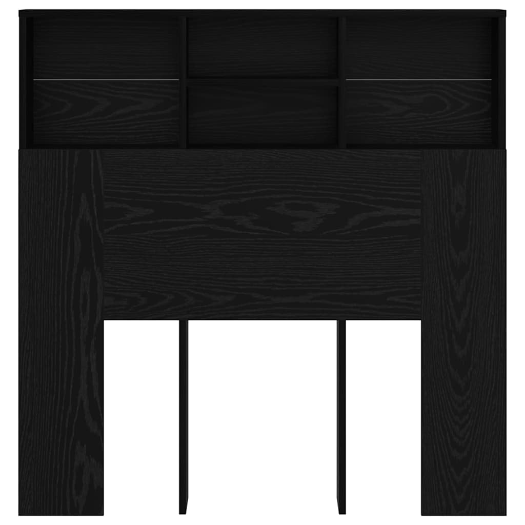 Hoofdeinde kas Zwart eiken 100 x 19 x 103.5 cm Bewerkt hout