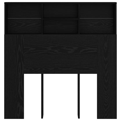Hoofdeinde kas Zwart eiken 100 x 19 x 103.5 cm Bewerkt hout