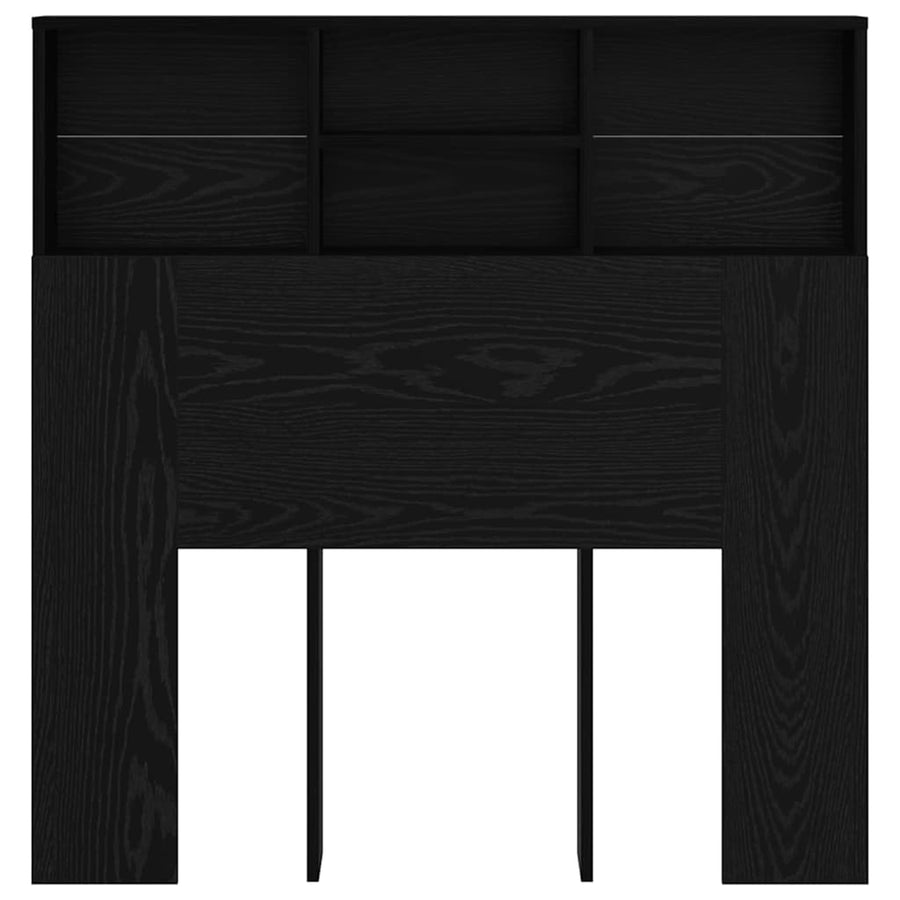 Hoofdeinde kas Zwart eiken 100 x 19 x 103.5 cm Bewerkt hout
