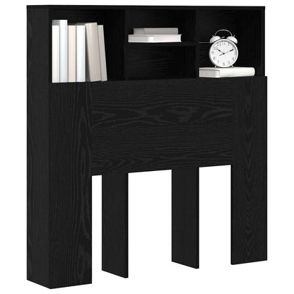 Hoofdeinde kas Zwart eiken 100 x 19 x 103.5 cm Bewerkt hout