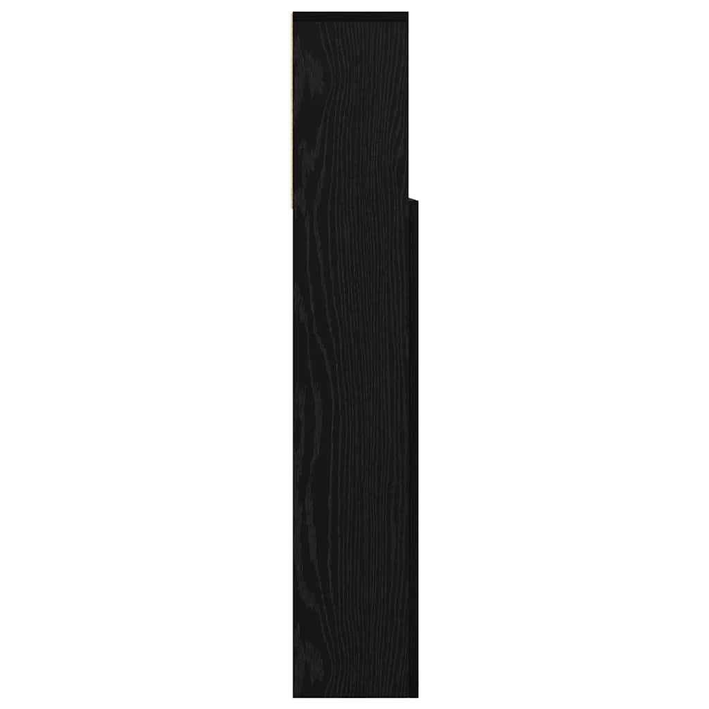 Hoofdeinde kas Zwart eiken 100 x 19 x 103.5 cm Bewerkt hout