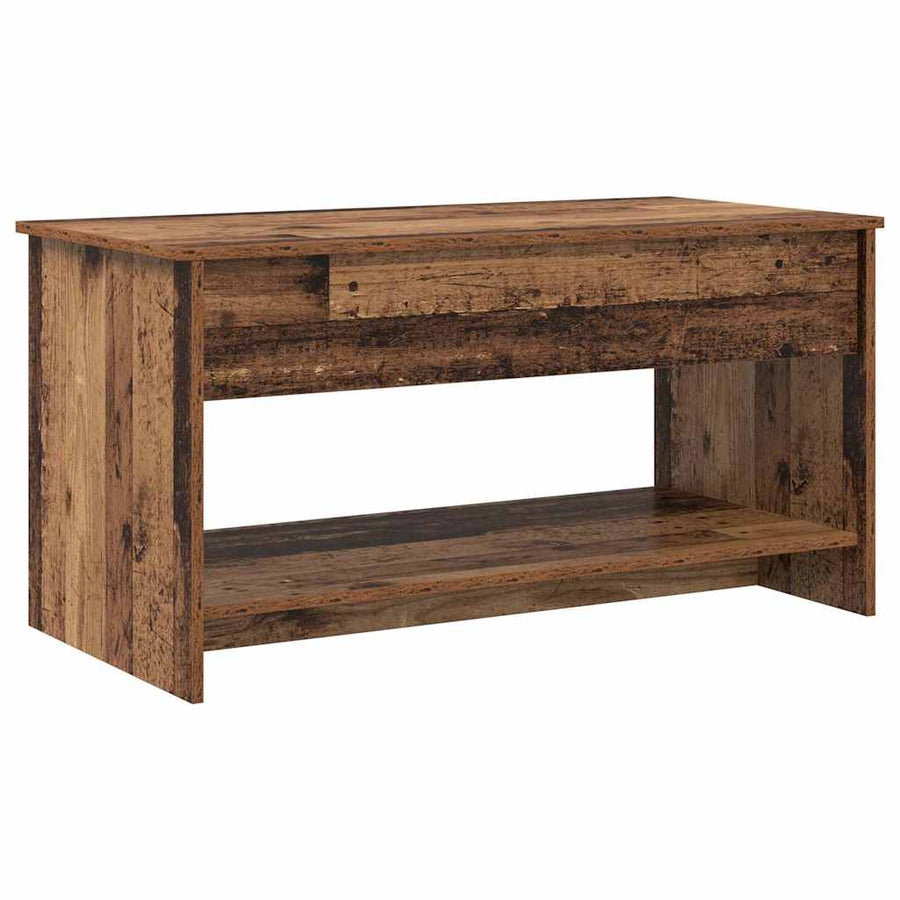 Salontafel met plank met opslag Oud hout 102 x 50 x 52.5 cm Bewerkt hout