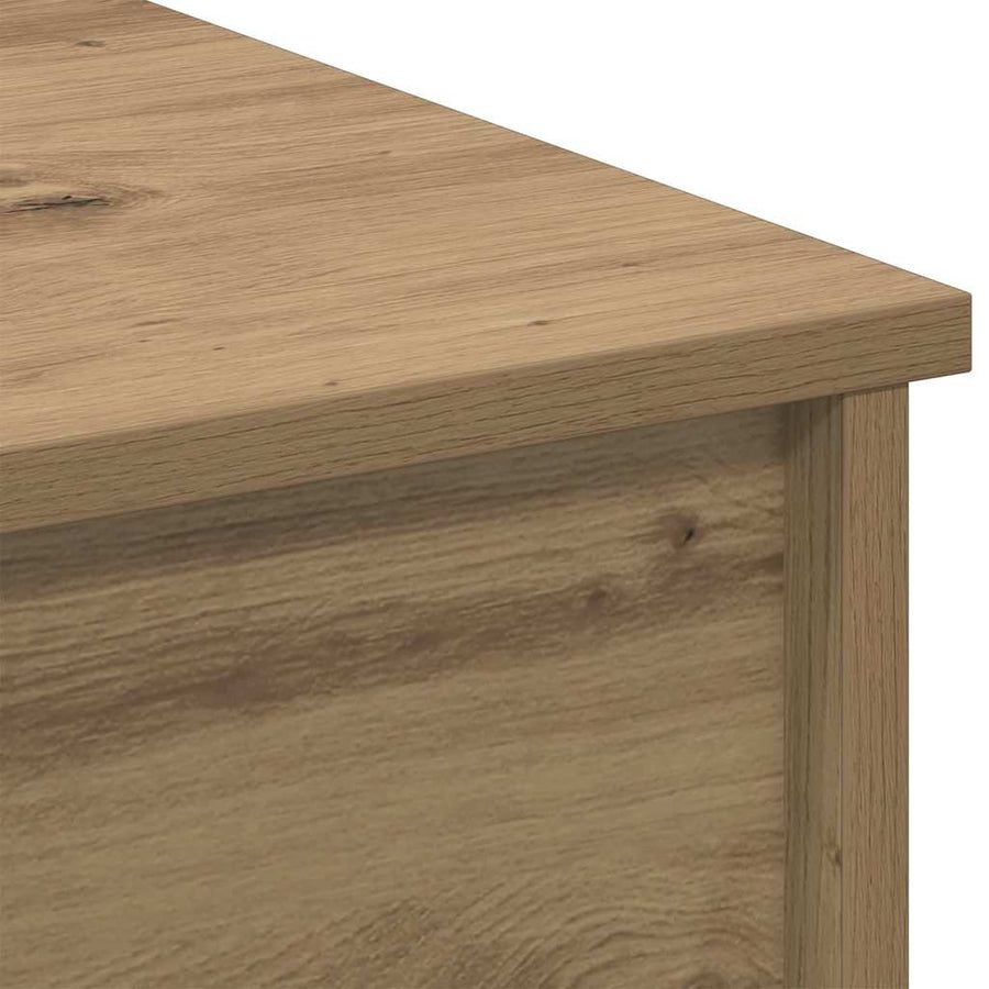 Salontafel met plank artisanaal eikenkleurig 102 x 50 x 52.5 cm