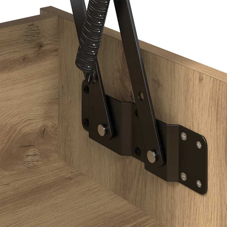 Salontafel met plank artisanaal eikenkleurig 102 x 50 x 52.5 cm