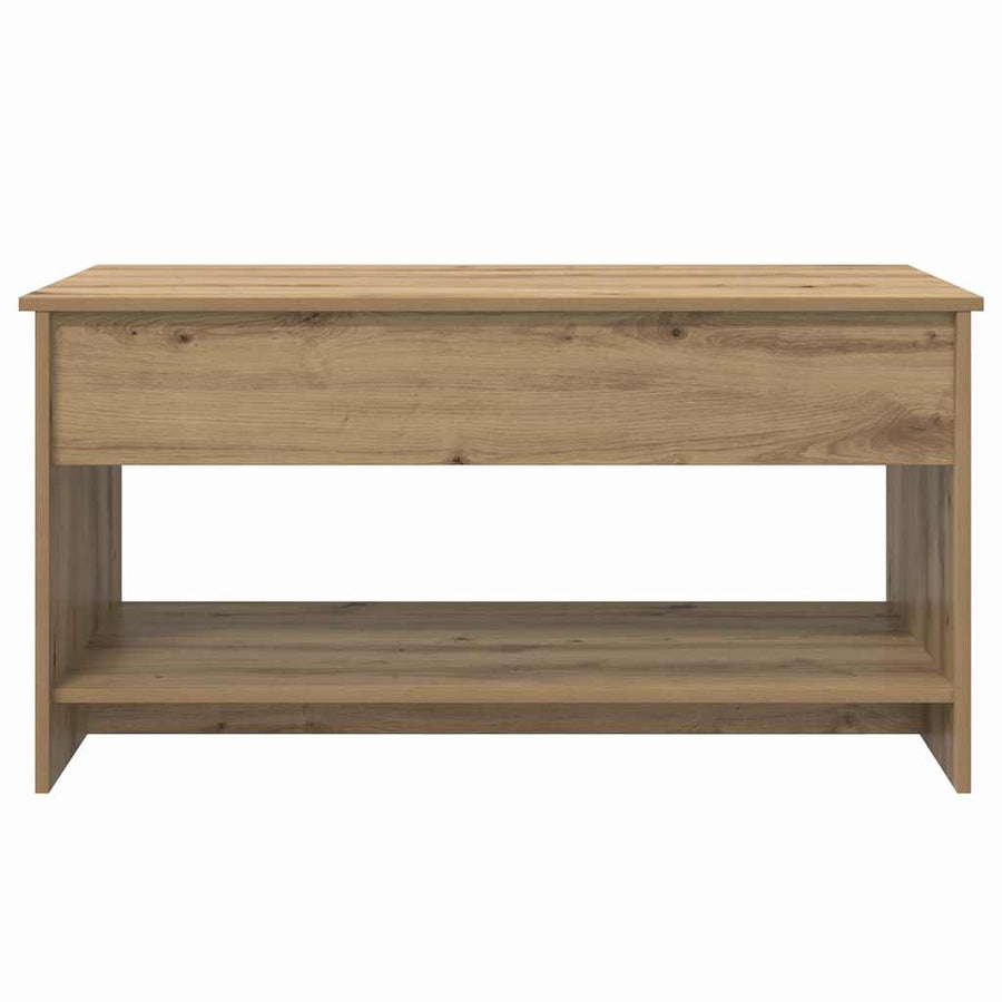 Salontafel met plank artisanaal eikenkleurig 102 x 50 x 52.5 cm