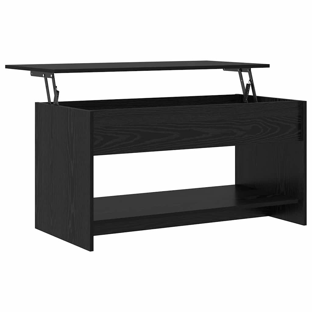 Salontafel Zwart eiken 102 x 50 x 52.5 cm Bewerkt hout