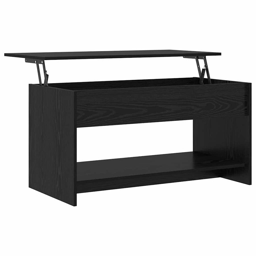 Salontafel Zwart eiken 102 x 50 x 52.5 cm Bewerkt hout