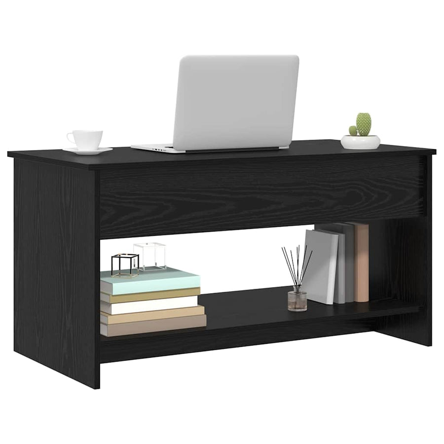 Salontafel Zwart eiken 102 x 50 x 52.5 cm Bewerkt hout