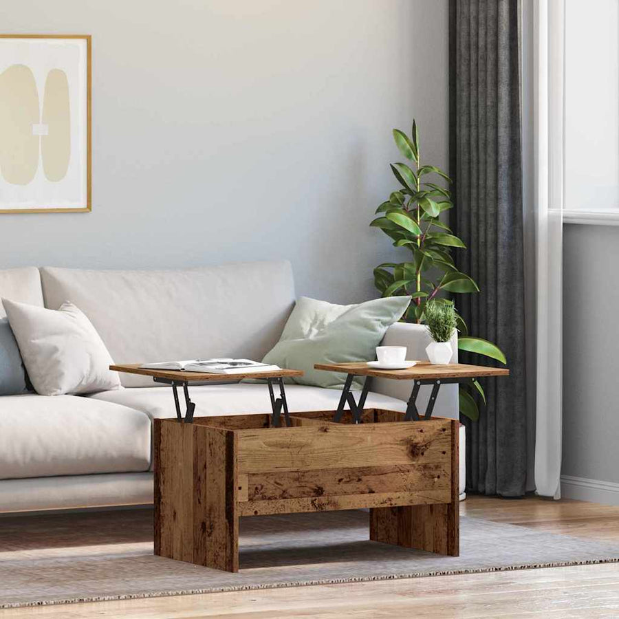 Salontafel Oud hout 80 x 50,5 x 42,5 cm Bewerkt hout