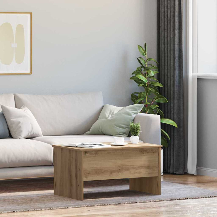 Salontafel artisanaal eikenkleurig 80 x 50,5 x 42,5 cm