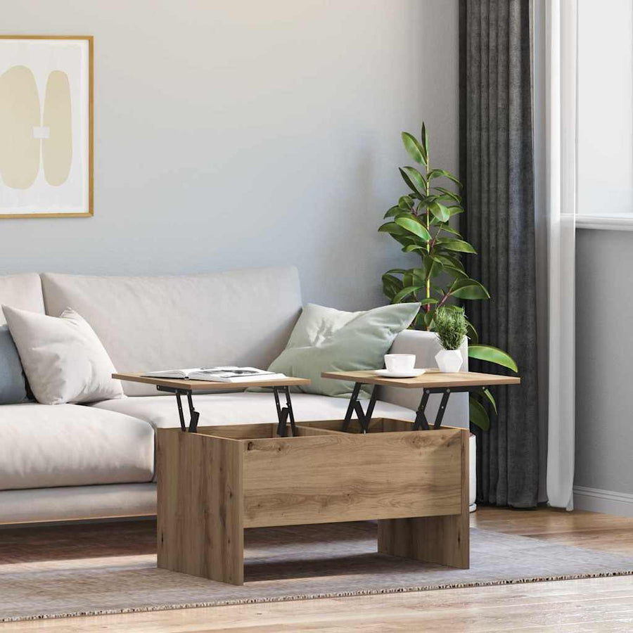 Salontafel artisanaal eikenkleurig 80 x 50,5 x 42,5 cm