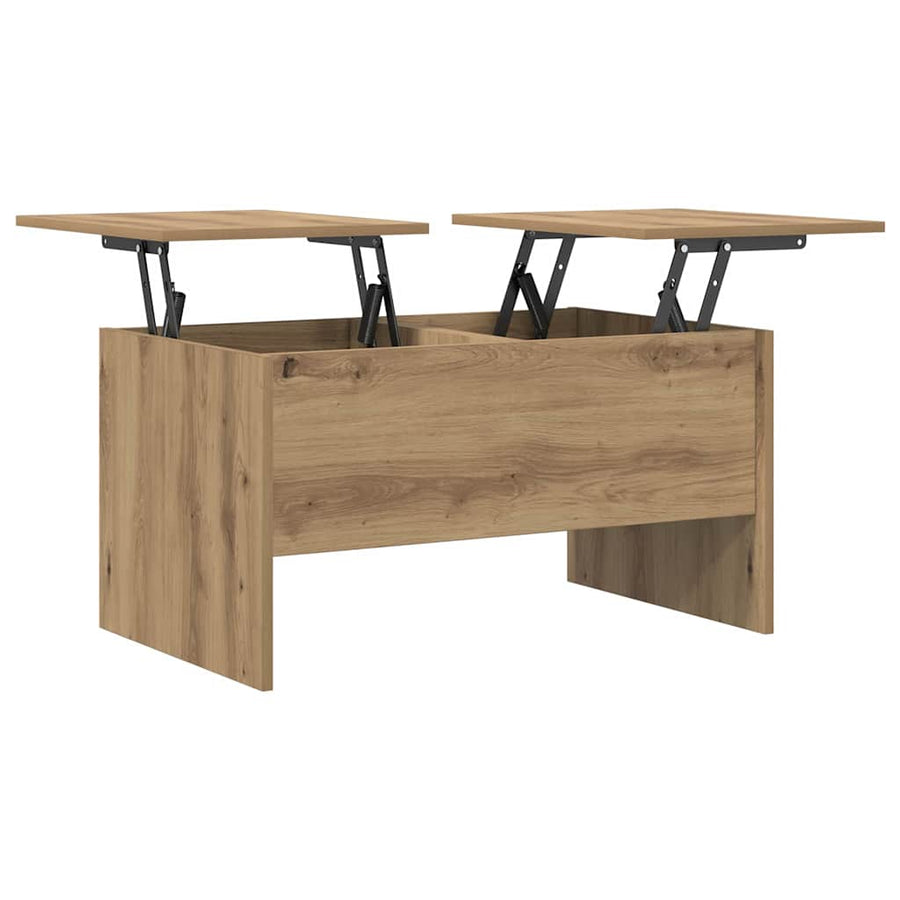 Salontafel artisanaal eikenkleurig 80 x 50,5 x 42,5 cm