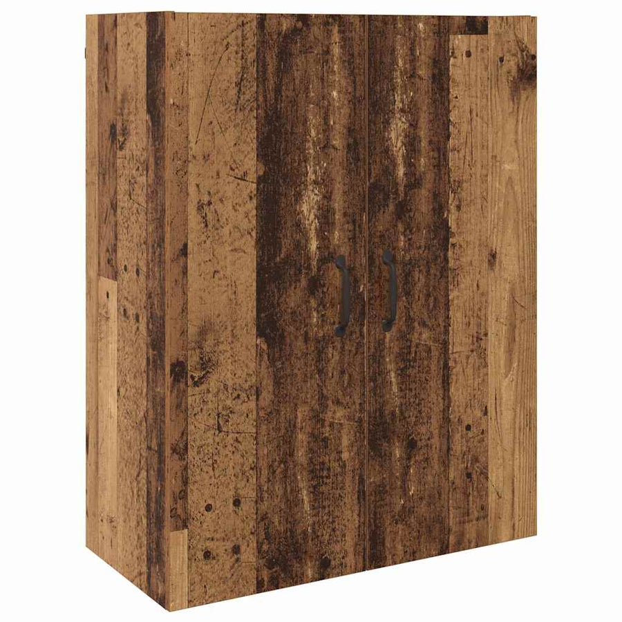 Hangkast met plank Wandgemonteerd met de deur Oud hout 69.5 x 34 x 90 cm Bewerkt hout