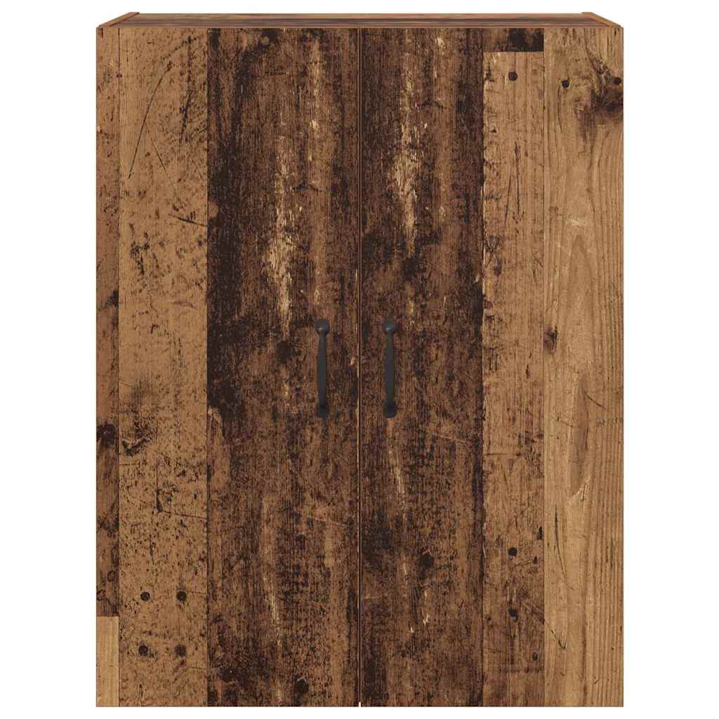 Hangkast met plank Wandgemonteerd met de deur Oud hout 69.5 x 34 x 90 cm Bewerkt hout