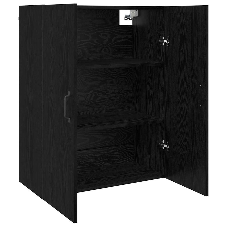 Hangkast met plank Zwart eiken 69.5 x 34 x 90 cm Bewerkt hout