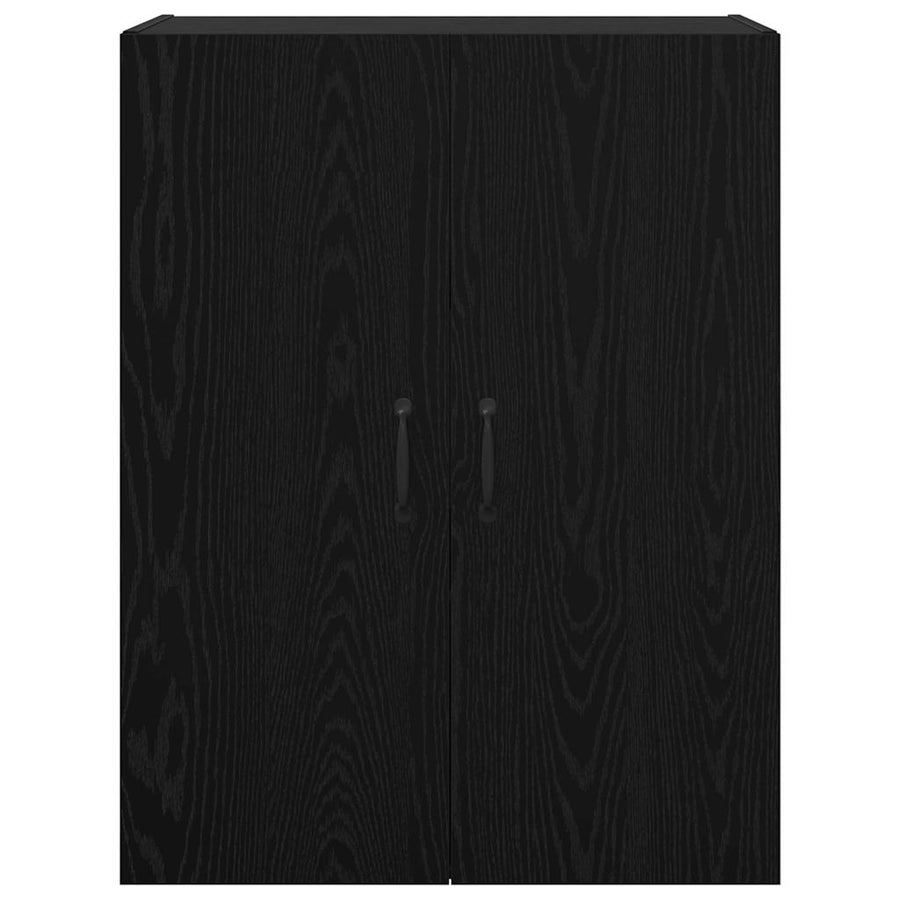 Hangkast met plank Zwart eiken 69.5 x 34 x 90 cm Bewerkt hout
