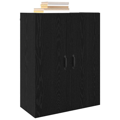 Hangkast met plank Zwart eiken 69.5 x 34 x 90 cm Bewerkt hout