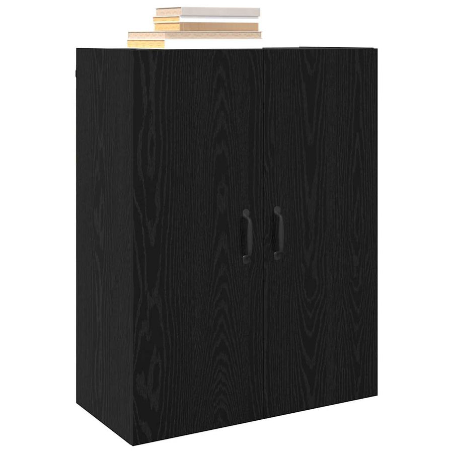 Hangkast met plank Zwart eiken 69.5 x 34 x 90 cm Bewerkt hout