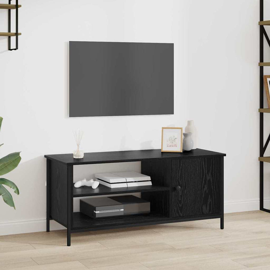 TV-kast Zwart Eiken 100 x 40 x 45 cm Bewerkt hout