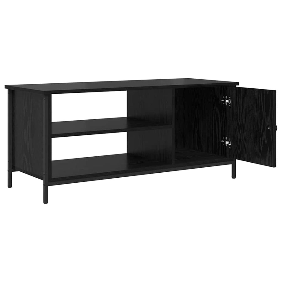 TV-kast Zwart Eiken 100 x 40 x 45 cm Bewerkt hout