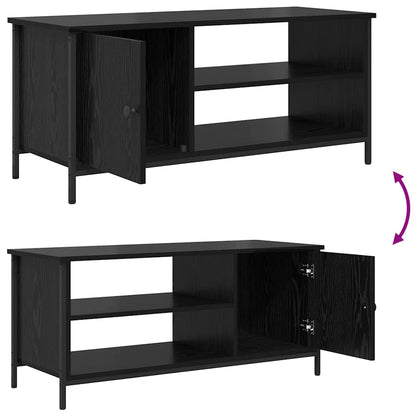 TV-kast Zwart Eiken 100 x 40 x 45 cm Bewerkt hout