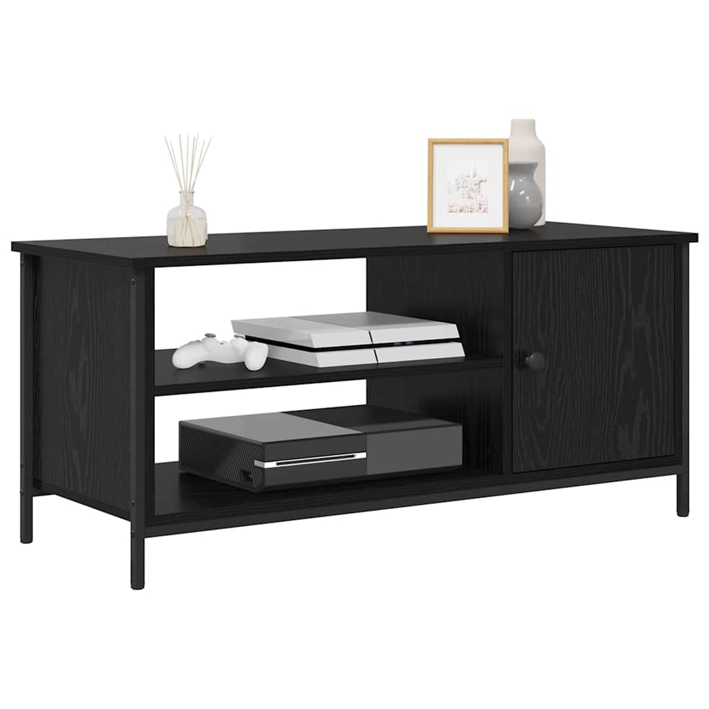 TV-kast Zwart Eiken 100 x 40 x 45 cm Bewerkt hout