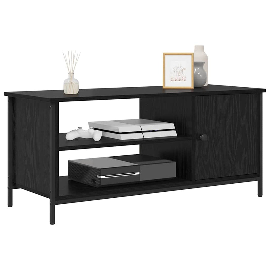 TV-kast Zwart Eiken 100 x 40 x 45 cm Bewerkt hout