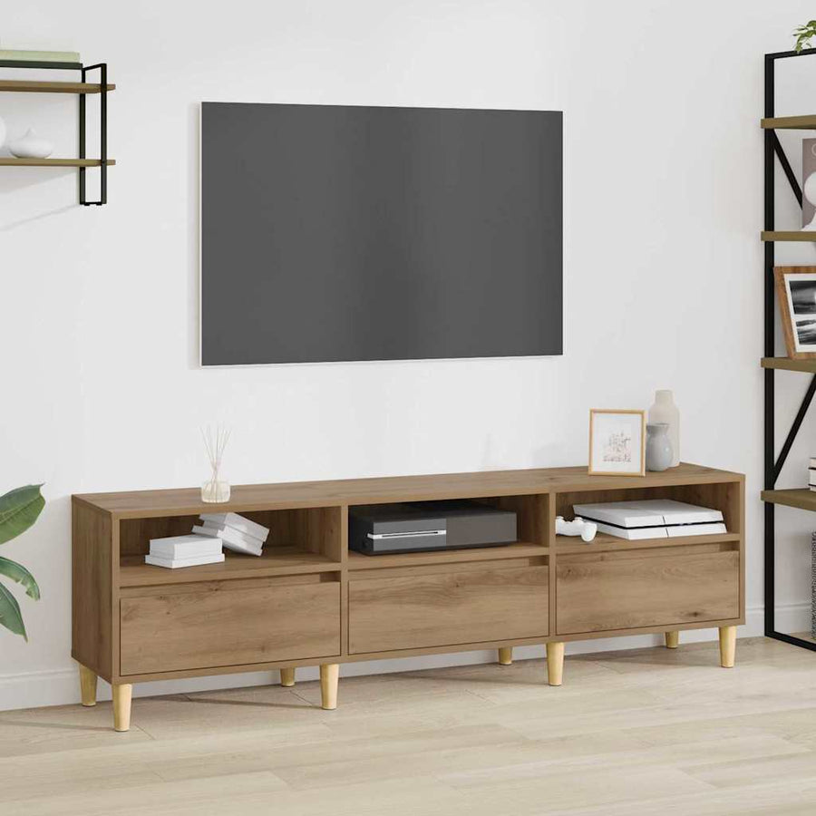 TV-kast artisanaal eikenkleurig 150 x 30 x 45 cm Bewerkt hout