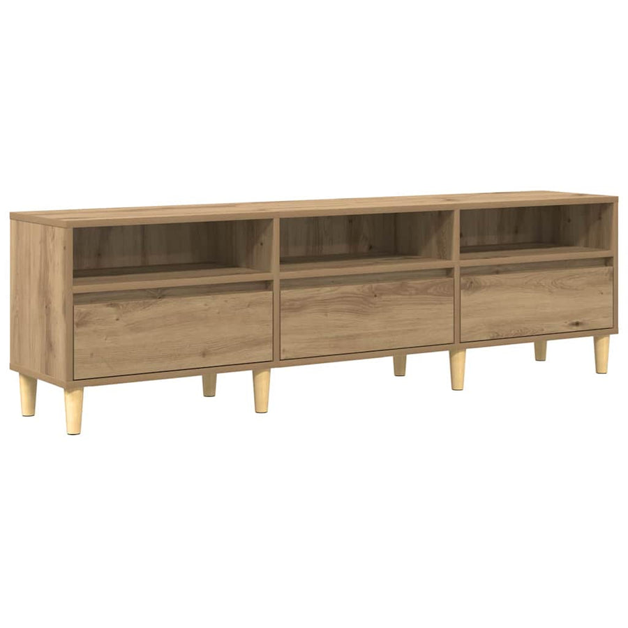 TV-kast artisanaal eikenkleurig 150 x 30 x 45 cm Bewerkt hout
