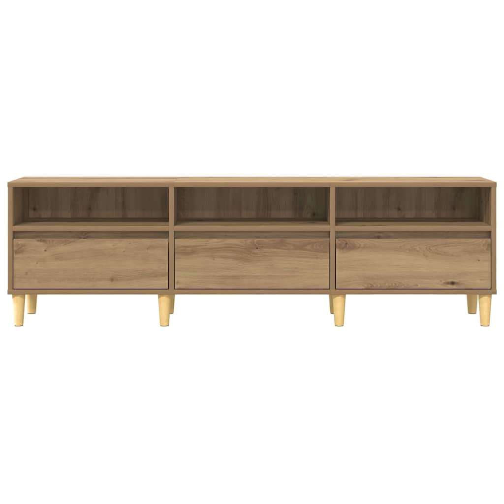 TV-kast artisanaal eikenkleurig 150 x 30 x 45 cm Bewerkt hout