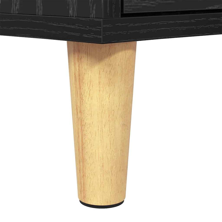 TV-kast met lade met plank met opslag Zwart eiken 150 x 30 x 45 cm Bewerkt hout
