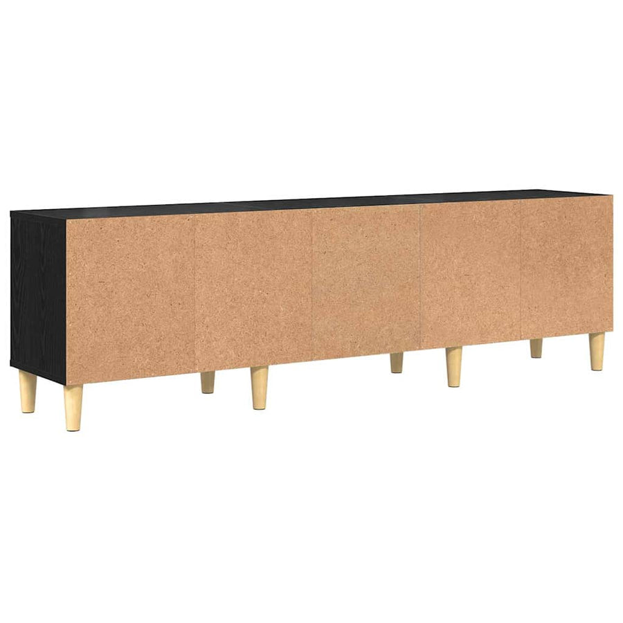 TV-kast met lade met plank met opslag Zwart eiken 150 x 30 x 45 cm Bewerkt hout