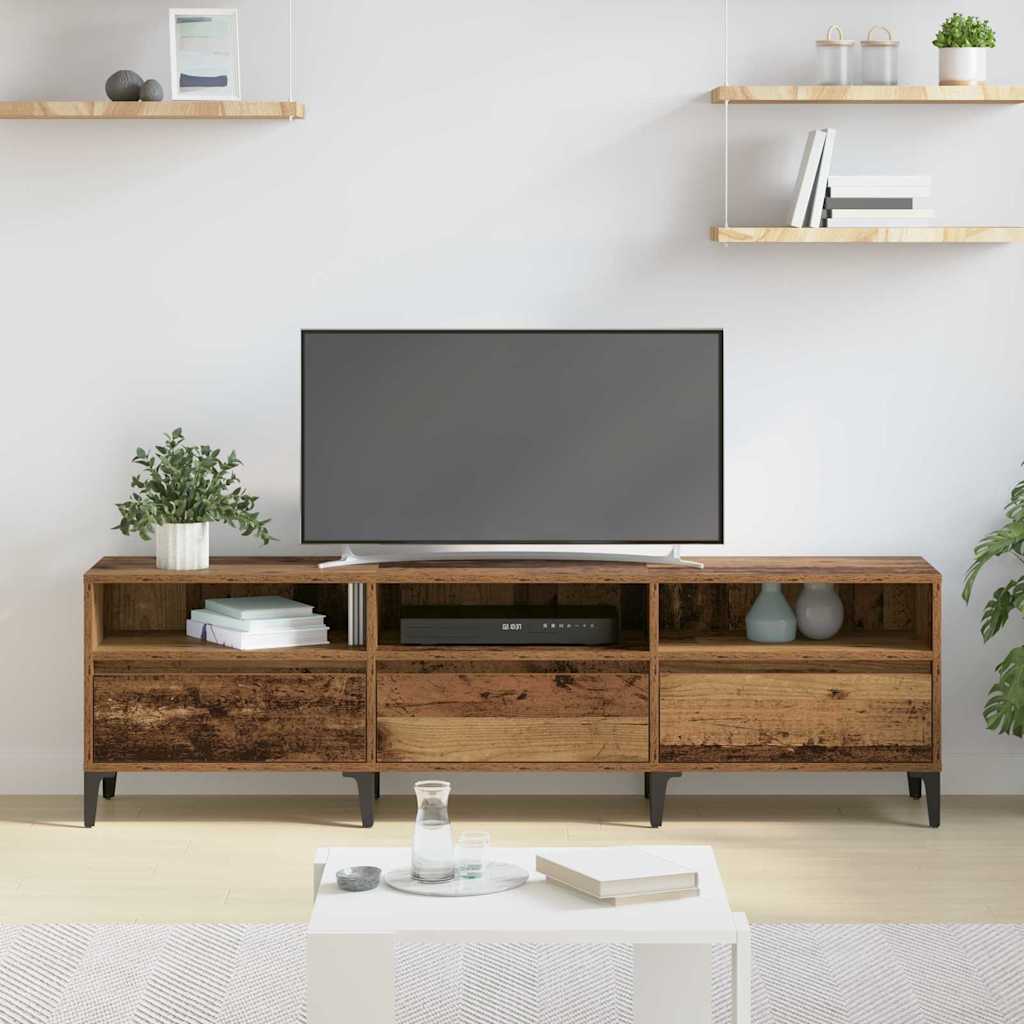 TV-kast Oud Hout 150 x 30 x 45 cm Gemonteerd hout en ijzer