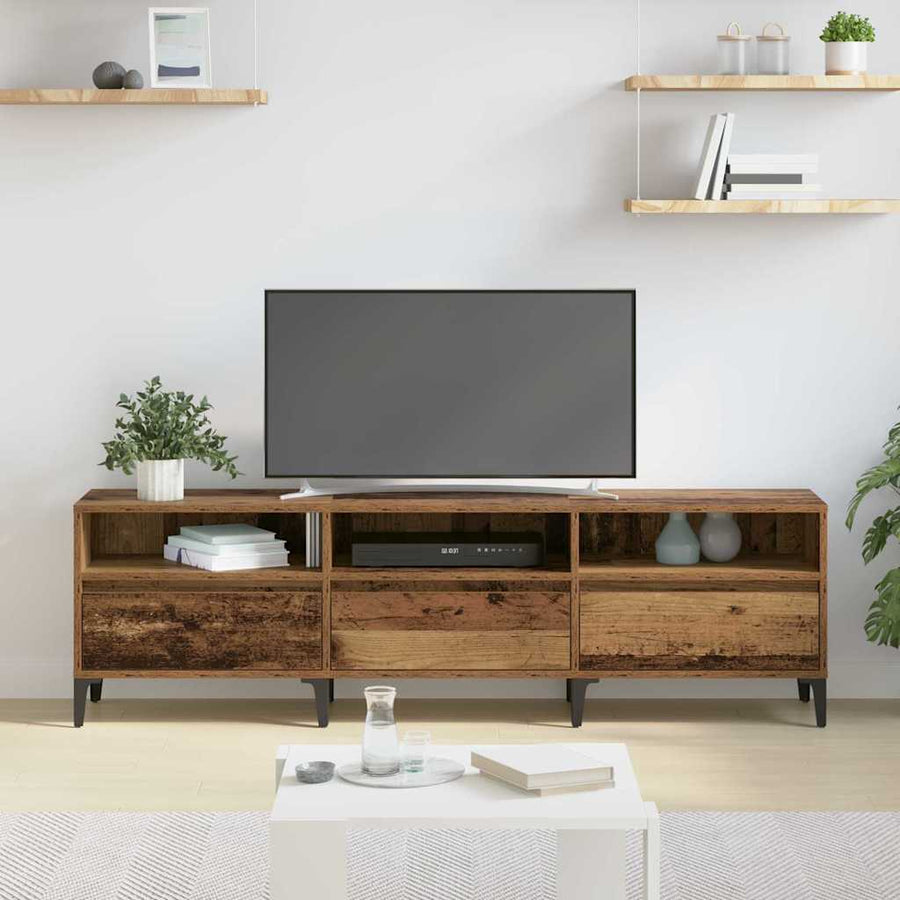 TV-kast Oud Hout 150 x 30 x 45 cm Gemonteerd hout en ijzer