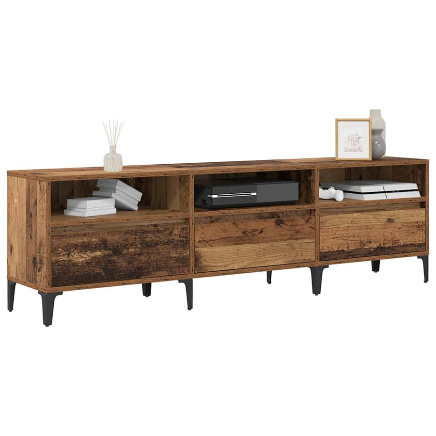 TV-kast Oud Hout 150 x 30 x 45 cm Gemonteerd hout en ijzer