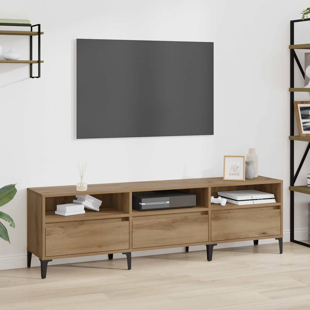 TV-kast Artisan Eiken 150 x 30 x 45 cm Gemonteerd hout en ijzer