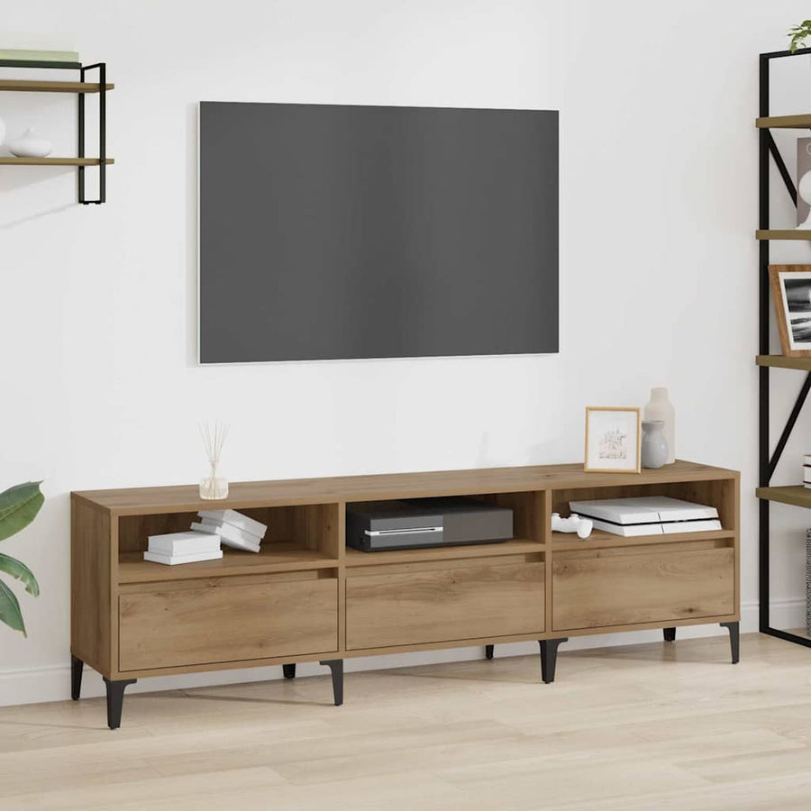 TV-kast Artisan Eiken 150 x 30 x 45 cm Gemonteerd hout en ijzer