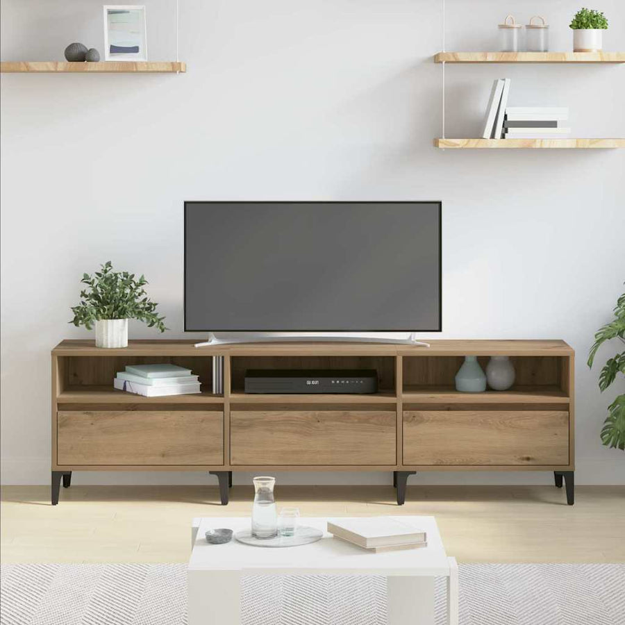 TV-kast Artisan Eiken 150 x 30 x 45 cm Gemonteerd hout en ijzer