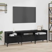 TV-kast 150x30x45 cm zwart eiken hout ijzer