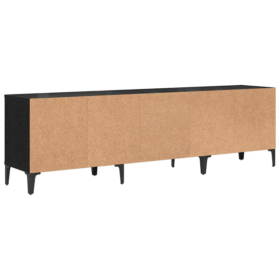 TV-kast Zwart Eiken 150 x 30 x 45 cm Gemonteerd hout en ijzer