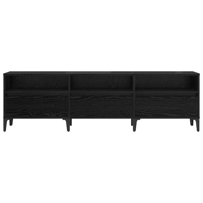 TV-kast Zwart Eiken 150 x 30 x 45 cm Gemonteerd hout en ijzer