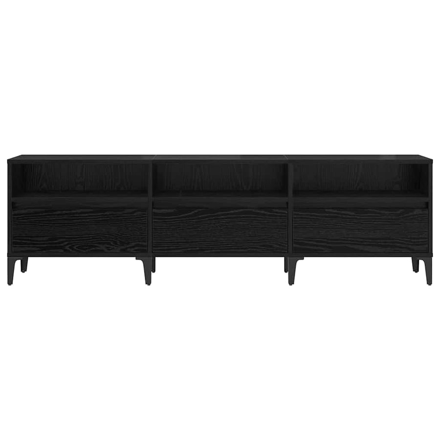 TV-kast Zwart Eiken 150 x 30 x 45 cm Gemonteerd hout en ijzer